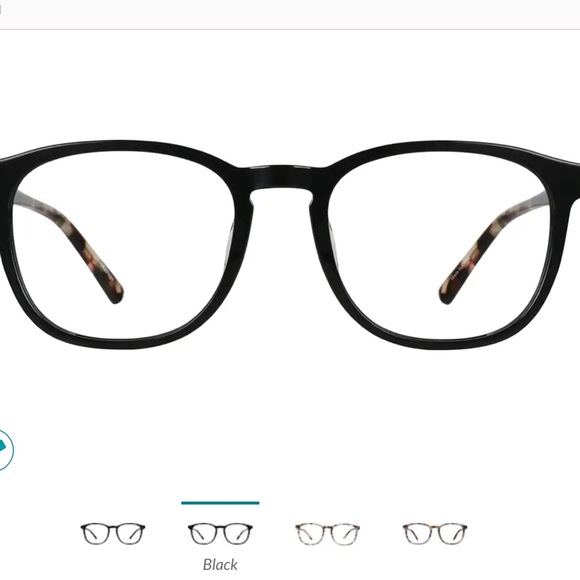 Square Black Prescription Eyeglasses With Tortoiseshell Arms - Picture 2 of 6